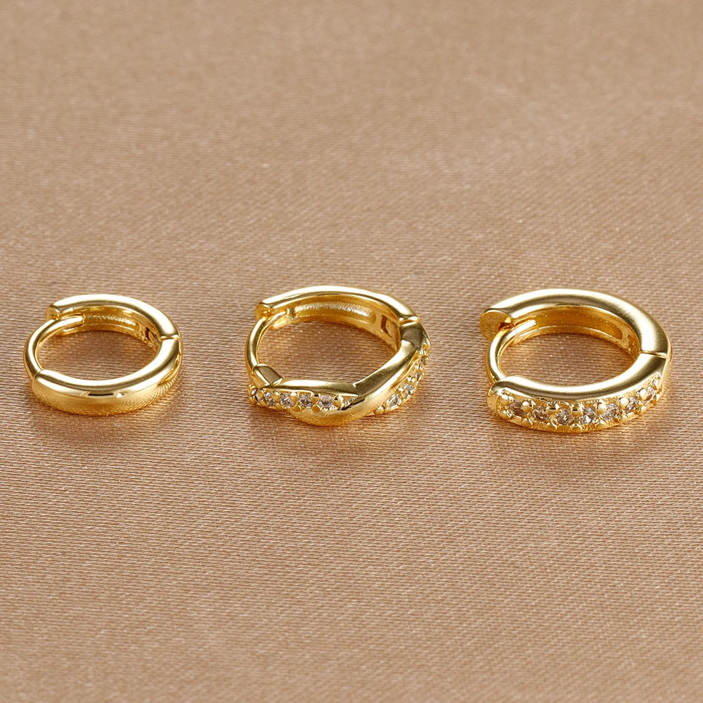 Set de 3 créoles rondes