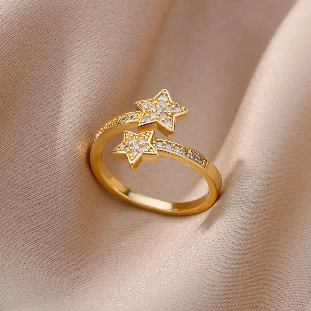 Bague ouverte dorée femme