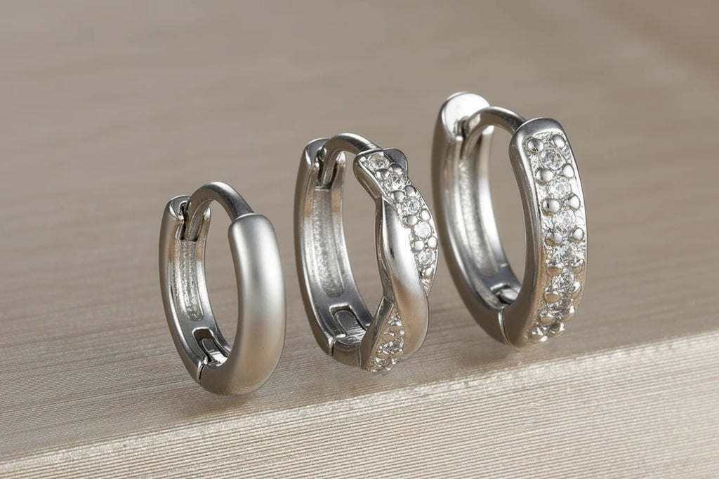 Set de 3 créoles rondes