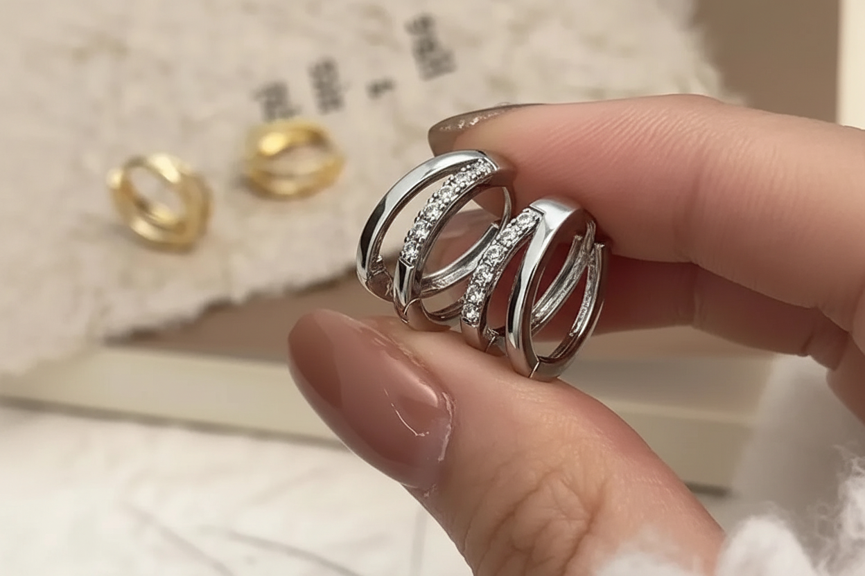 Boucles d’oreilles doubles cercles