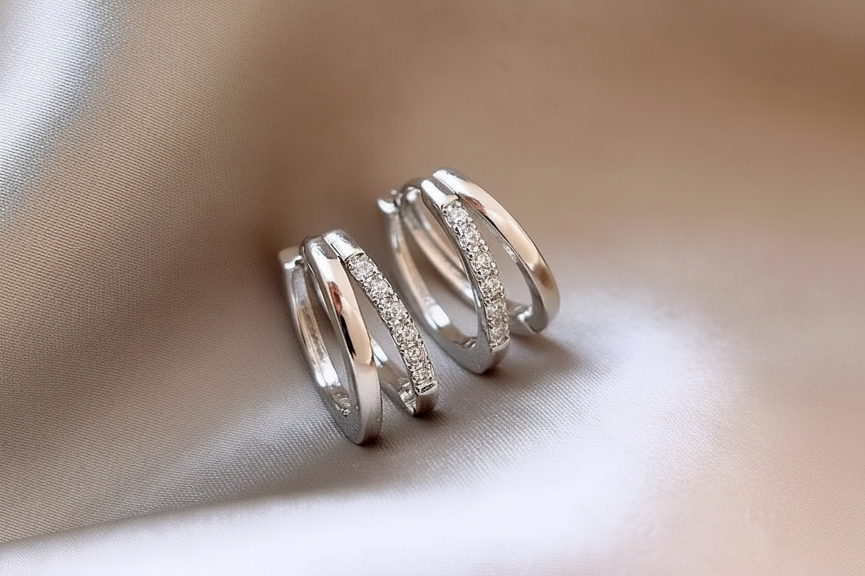 Boucles d’oreilles doubles cercles