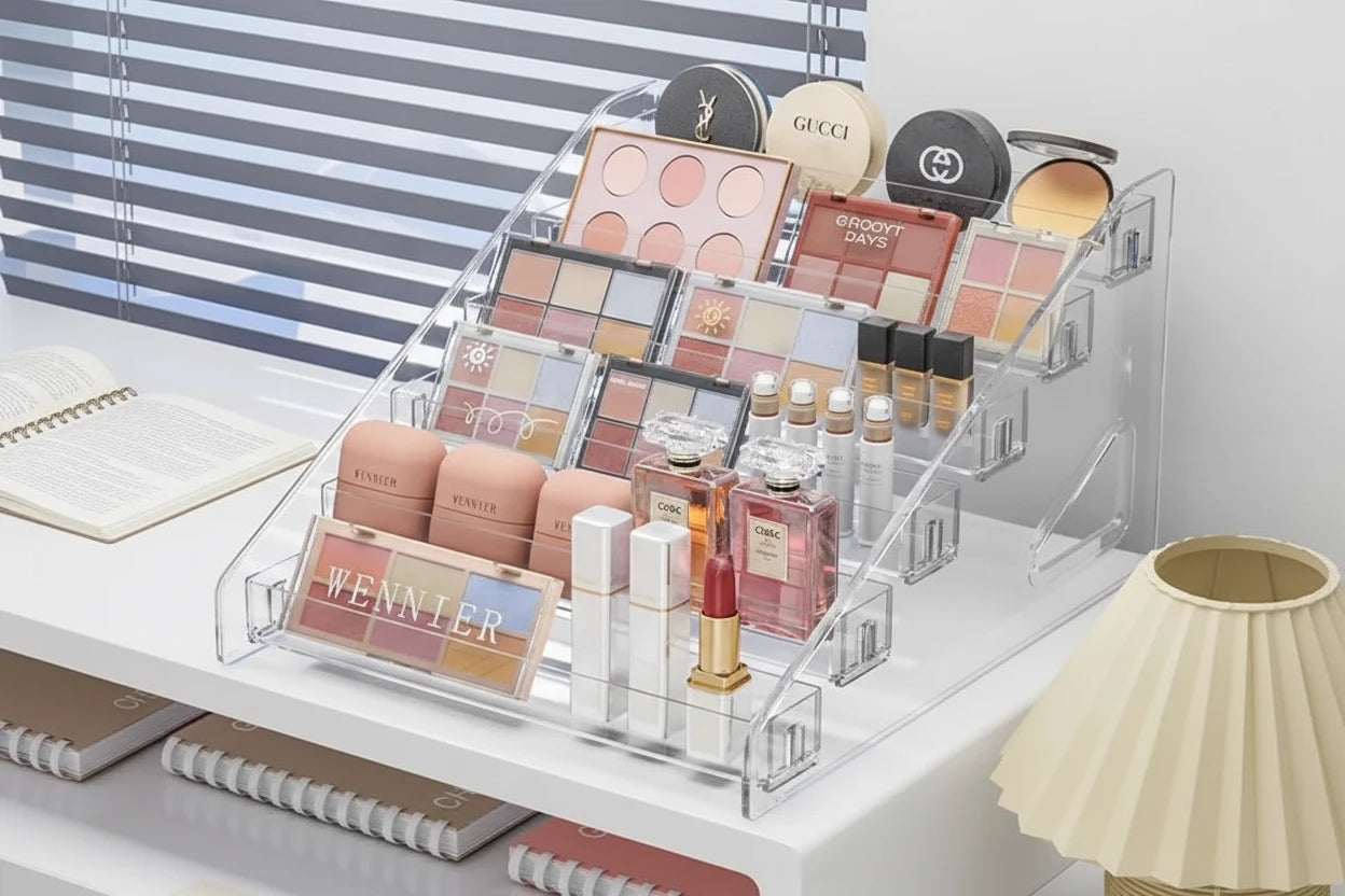 Organisateur de maquillage transparent