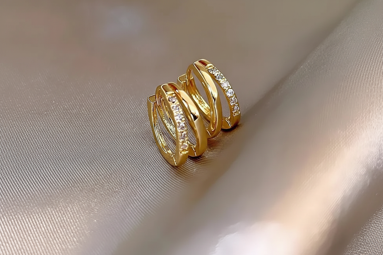 Boucles d’oreilles doubles cercles