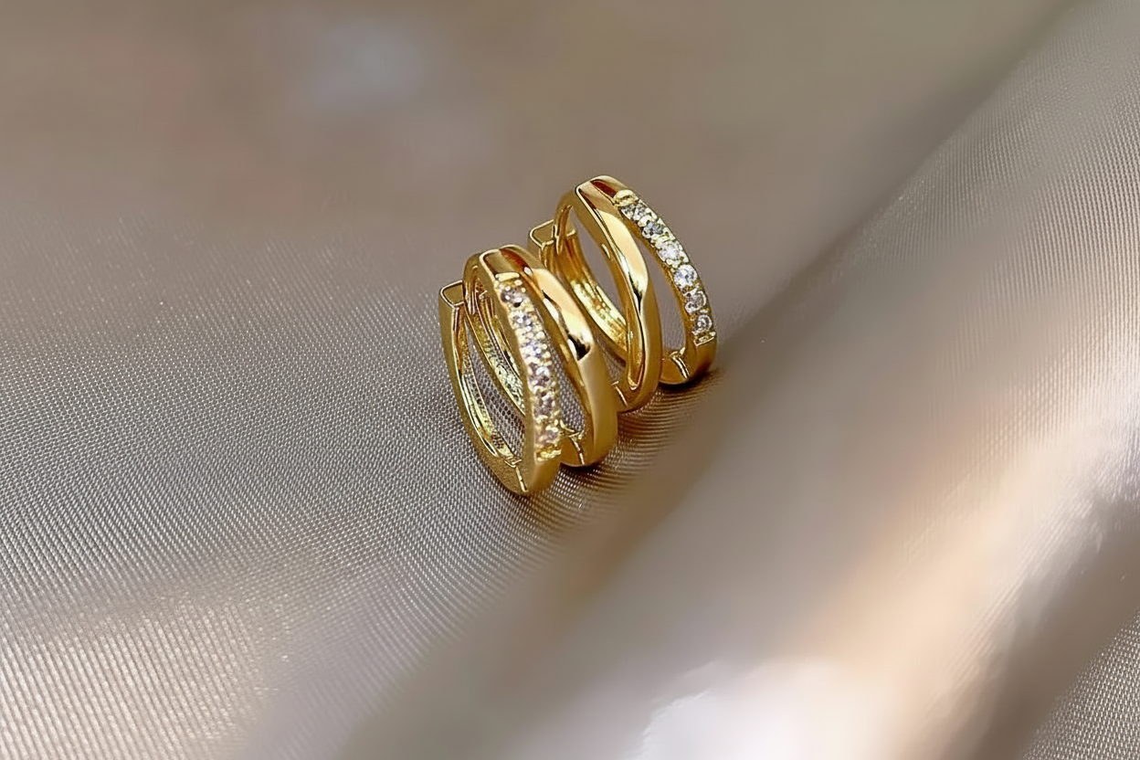 Boucles d’oreilles doubles cercles